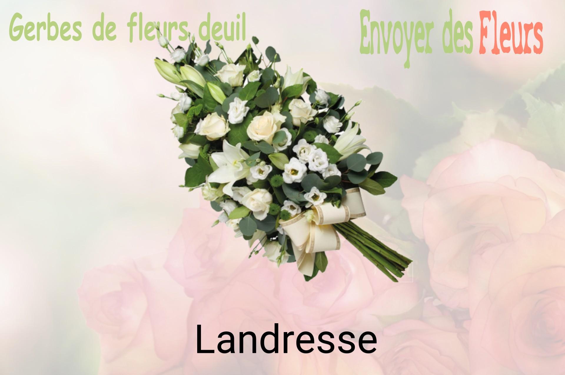 Gerbe de fleurs de deuil livrée à Landresse